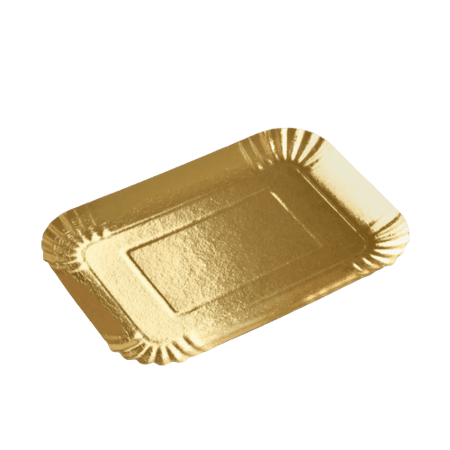 صحن ورق ذهبي مستطيل