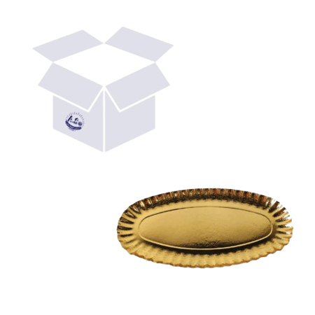 كرتون صحن ورق ذهبي بيضاوي