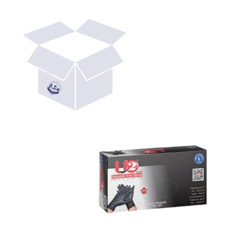 يوتو قفازات فينايل بدون بودرة أسود L