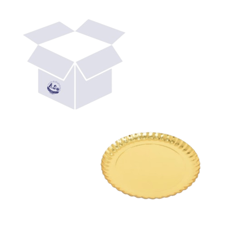كرتون صحن ورق ذهبي دائري - مقاسات متعددة (10 ربطات)