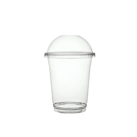 كأس بلاستيك شفاف مقاس 10 اونصه مع غطاء قبة