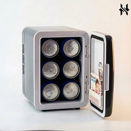 ثلاجة قيمنق سعة 4 لتر مفتوحة وتتسع لست علب مشروبات