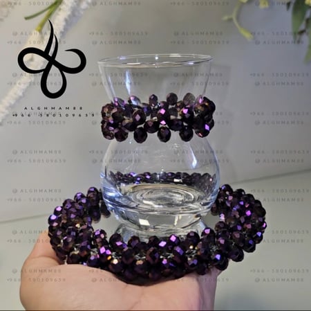 12 كاسات شاي قصيرة و 12 قاعدات للكاسات