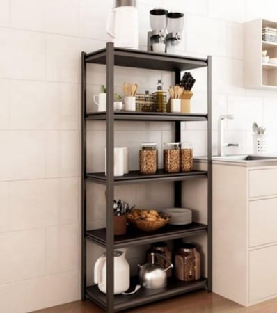 رفوف خشبية حديد 200x90x45cm اسود