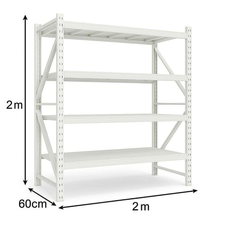 رفوف تخزين  ابيض خفيفة إلى متوسطة التحمل 200سم×200سم×60سم