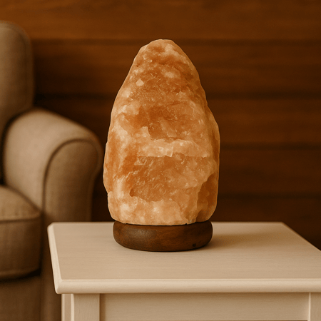 مصباح ليلي بتصميم صخري مميز من ملح الهيمالايا