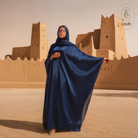 عباية قماش اورجنزا شيفون مبطنة ، قصة بشت
