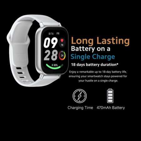 ساعة شاومي ريدمي واتش 5 أكتيف - فضي