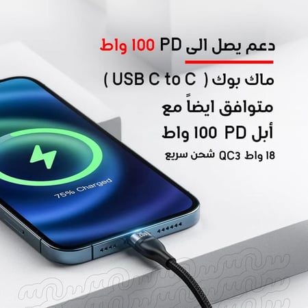 كيبل بيسوس شحن سريع 3 في 1 متعدد المنافذ