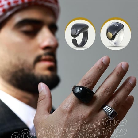 خاتم تسبيح ذكي من سين - تذكير بأوقات الصلاة ومقاوم للماء