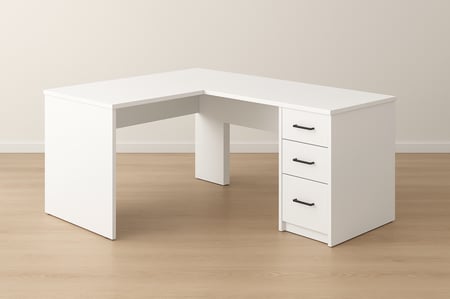 طاولة Alex حرف L  مع دولابين صغار في الجوانب