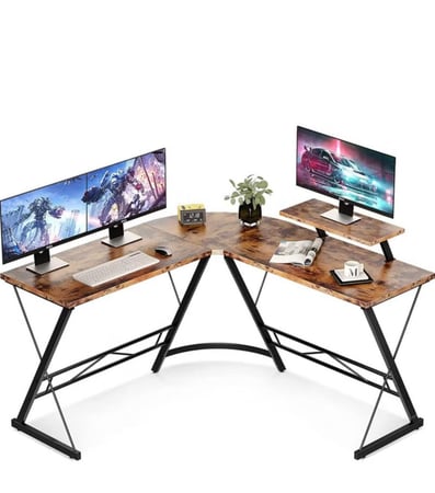 طاولة كمبيوتر للألعاب مع حامل أبيض 129x46x74سم