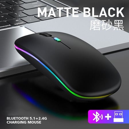 ماوس لاسلكي RGB قابلة للشحن بلوتوث Mause LED
