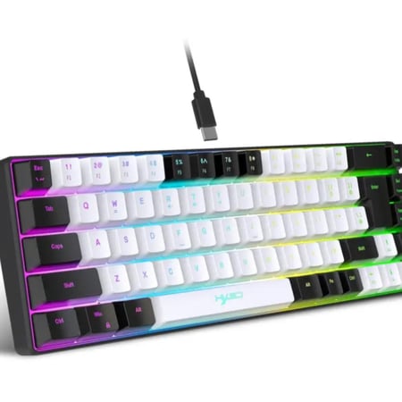 كيبورد  صغيرة 68 مفتاحًا بإضاءة  Rgb سلك USB