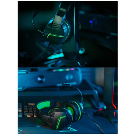 سماعات الألعاب بسلك Gx20 مع أضواء Led، ميكروفون قابل للدوران