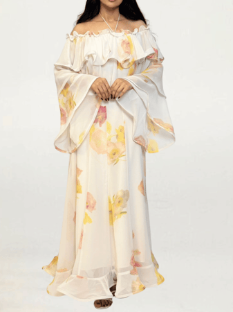 فستان شيفون خفيف مزدان