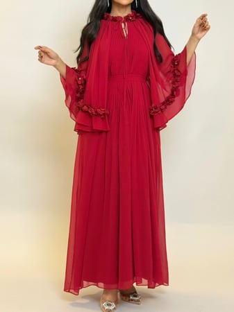 فستان شيفون خفيف وانسيابي