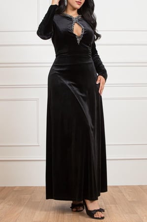 فستان لمسة الفخامة المخملية