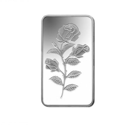 سبيكة فضة صافية 50 جرام عيار 999 للبيع في السعودية - تصميم الوردة