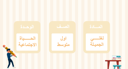 لغتي أول متوسط | الوحدة الأولى | الحياة الاجتماعية