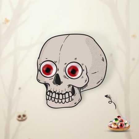 توزيعات الجمجمة - ثيم الهالوين الأحمر