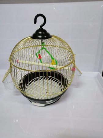 قفص طيور ذهبي صغير
