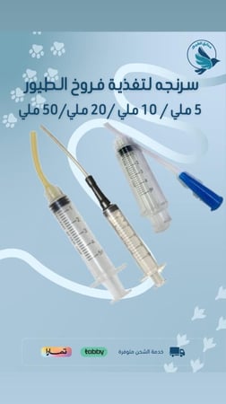 سرنجة غر لتغذية فروخ الطيور