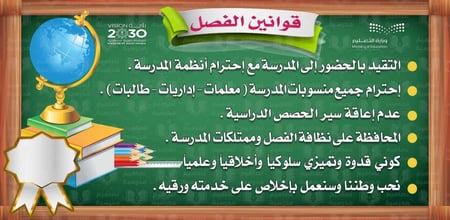 تصميم لوحة قوانين الفصل