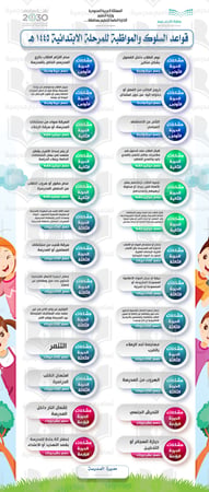 قواعد السلوك والمواظبة للمرحلة الابتدائية