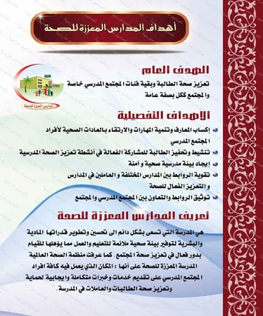 ‎تصميم أهداف المدارس المعززة للصحة