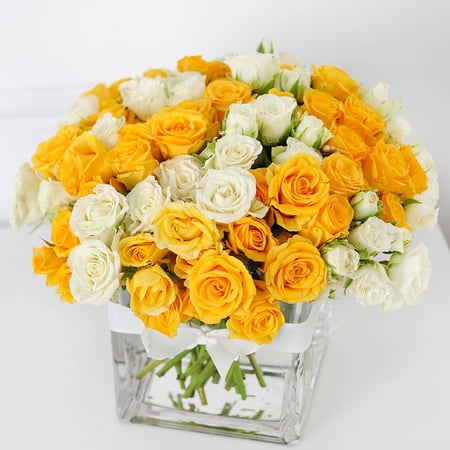 فازة بيبي جوري ابيض واصفر