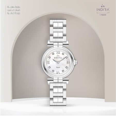 ساعة نسائية انديرا استيل بلون فضي
