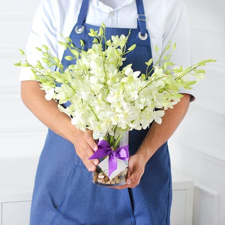 فازة الاوركيد ابيض