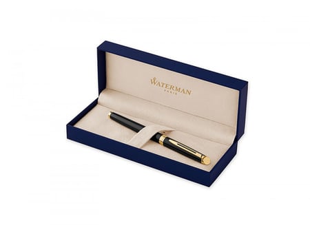 قلم وترمان سائل  أسود حواف ذهبي