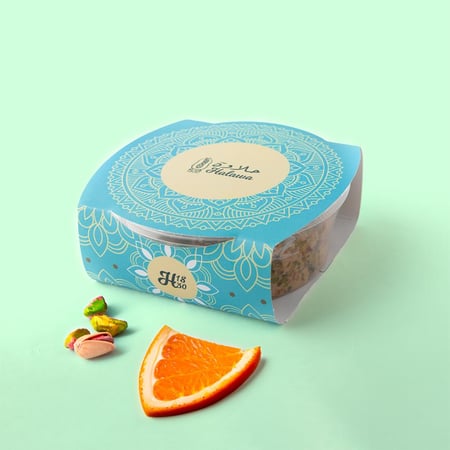 حلاوة طحينية بالفستق و البرتقال