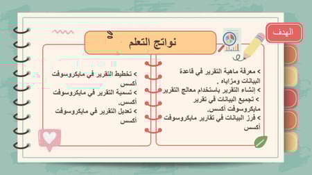 عرض بوربوينت الدرس الثالث التقارير في قواعد البيانات