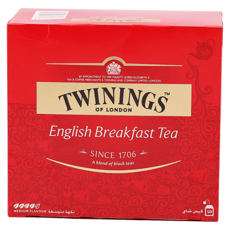 شاي توينجز الإنجليزي الفاخر - 50 كيس شاي أسود متوسط النكهة