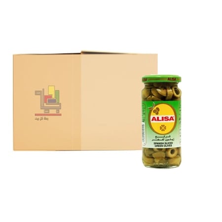 كرتون زيتون شرائح اخضر صغير من اليسا شد 12* 120