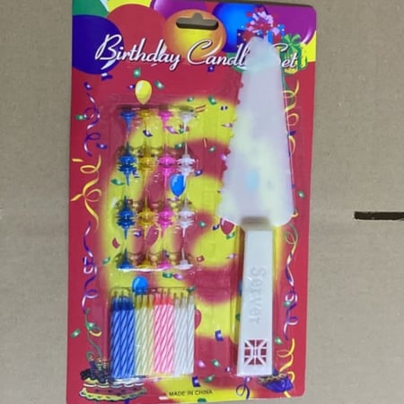 شموع تورته صغيره مع سكين