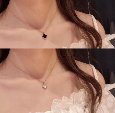 قلادة  أوراق البرسيم بوجهين مختلفة الألوان