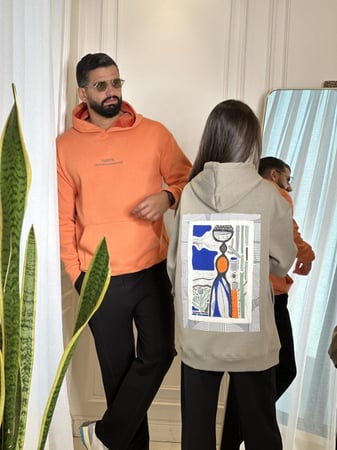 Oversized Grey Hoodie - بلوفر رمادي
