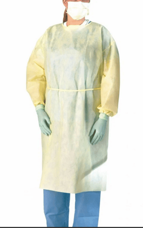 كرتون جاون اصفر 25 جرام 100 قطعة Isolation Gown