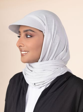 طرحة قطنية مع كاب- رمادي فاتح