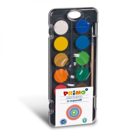 أقراص ألوان مائية ، مع ريشة تلوين ، 12 لون