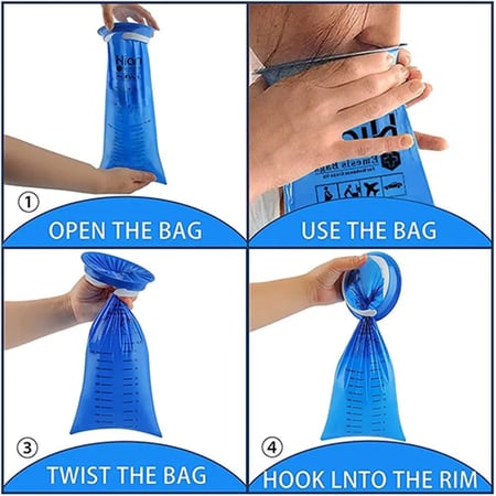 أكياس قيء للاستعمال مرة واحدة مع حلقة إغلاق محكمة من بداية الطب