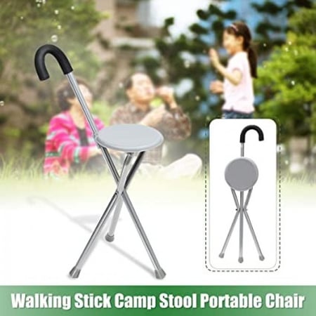 عصا السفر المشي مقعد التخييم قابل للطي كرسي كرسي مقعد محمول