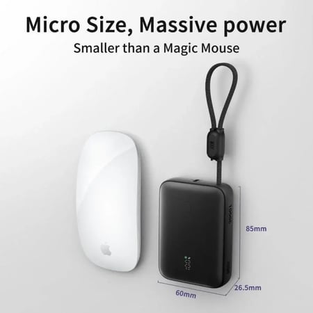 جودا - بطارية متنقلة بسعة 10 الاف بقوة 22.5 واط بمنفذ تايب سي ومنفذ usb وكيبل مدمج تايب سي - وردي