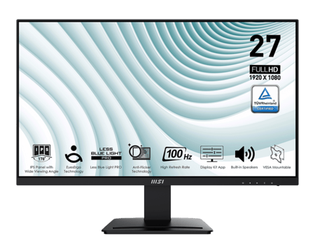 شاشة MSI PRO MP273A IPS 75HZ FHD MONITOR | MSI PRO MP273A IPS 75HZ FHD PRO