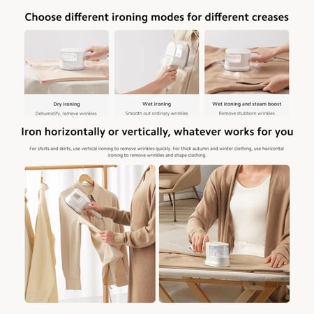 مكواة بخار محمولة 150 مل 1200 واط، أبيض من شاومي