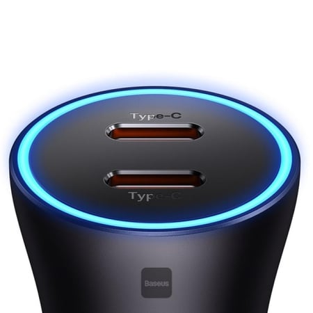 شاحن سيارة Baseus Golden Contactor Pro 2x USB-C 40W رمادي